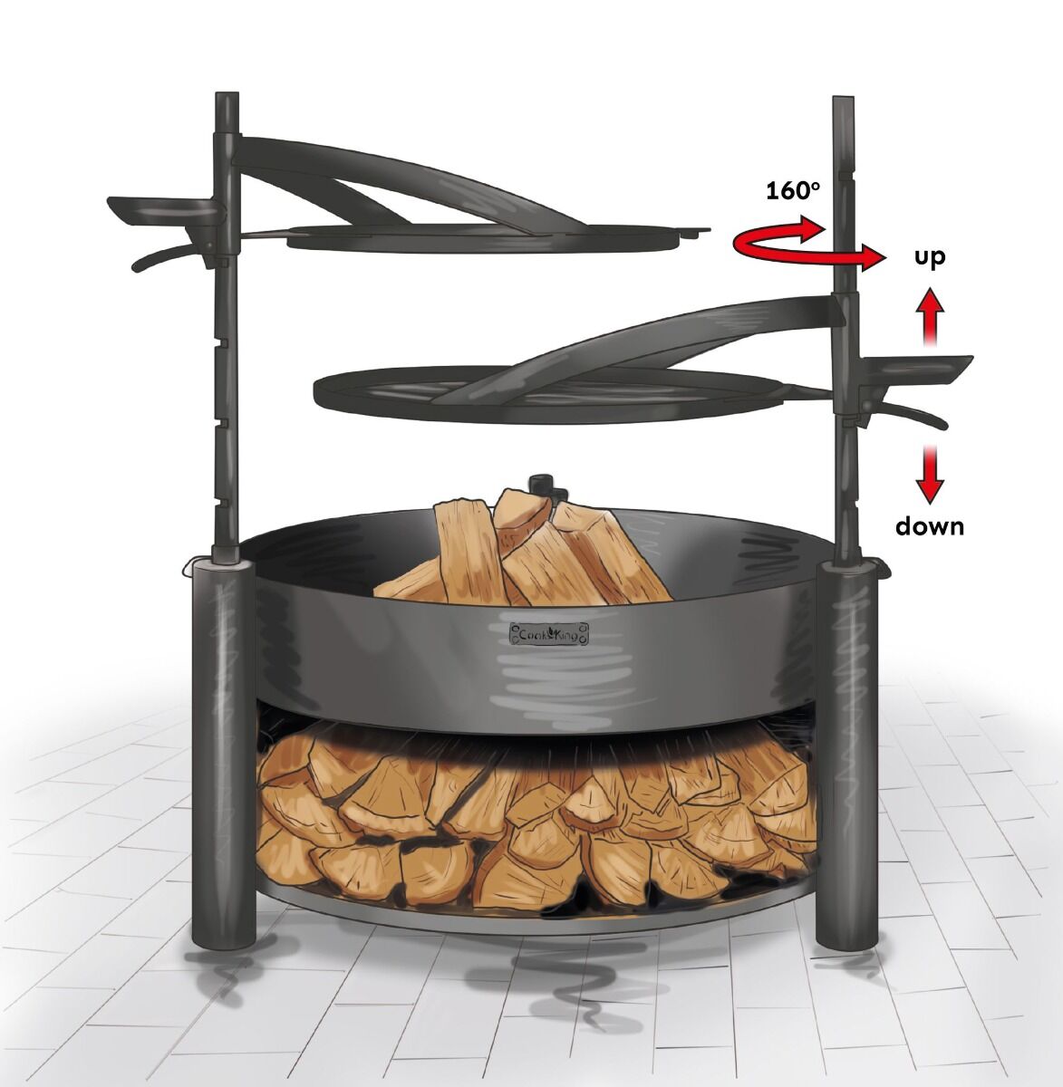 CookKing Multi-functionele Vuurschaal Montana X met Grillrooster 60 cm